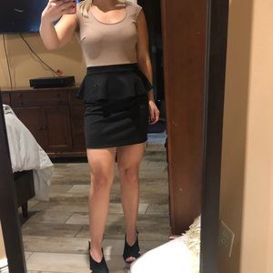 Two-tone peplum dress